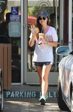 LUCY HALE Leaves Coffee Bean & Tea Leaf in Los Angeles