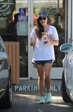 LUCY HALE Leaves Coffee Bean & Tea Leaf in Los Angeles
