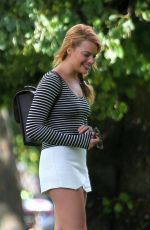 MARGOT ROBBIE in Shorts at a Park in London