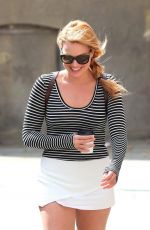 MARGOT ROBBIE in Shorts at a Park in London