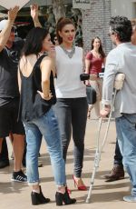 MARIA MENOUNOS on the Set of Extra at the Grove in West Hollywood 0809