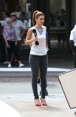 MARIA MENOUNOS on the Set of Extra at the Grove in West Hollywood 0809