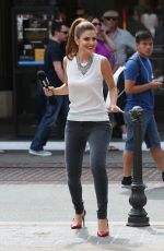 MARIA MENOUNOS on the Set of Extra at the Grove in West Hollywood 0809