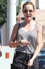MENA SUVARI Walks Her Dog Out in Los Angeles