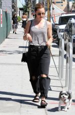 MENA SUVARI Walks Her Dog Out in Los Angeles