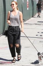 MENA SUVARI Walks Her Dog Out in Los Angeles