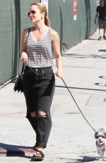 MENA SUVARI Walks Her Dog Out in Los Angeles
