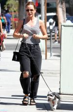 MENA SUVARI Walks Her Dog Out in Los Angeles