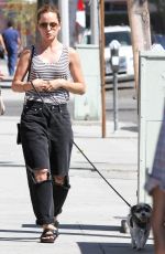 MENA SUVARI Walks Her Dog Out in Los Angeles