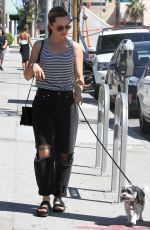 MENA SUVARI Walks Her Dog Out in Los Angeles