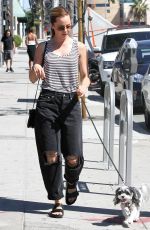 MENA SUVARI Walks Her Dog Out in Los Angeles