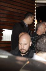 MILEY CYRUS Leaves a Sushi Restaurant in Rio De Janeiro