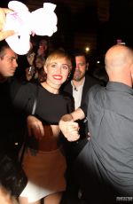 MILEY CYRUS Leaves a Sushi Restaurant in Rio De Janeiro