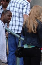 MOLLY QUINN on the Set of Castle
