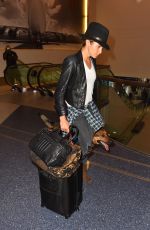 NIKKI REED and Her Dog at LAX Airport