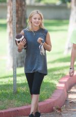 OLIVIA HOLT Plays Football at a Park in Sherman Oaks