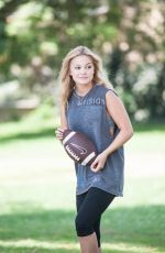 OLIVIA HOLT Plays Football at a Park in Sherman Oaks