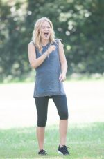 OLIVIA HOLT Plays Football at a Park in Sherman Oaks