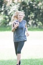 OLIVIA HOLT Plays Football at a Park in Sherman Oaks