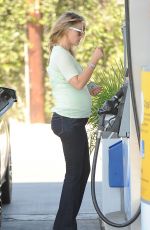 Pregnant ALI LARTER at a Gas Station in Los Angeles