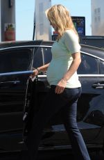 Pregnant ALI LARTER at a Gas Station in Los Angeles
