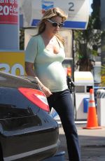 Pregnant ALI LARTER at a Gas Station in Los Angeles