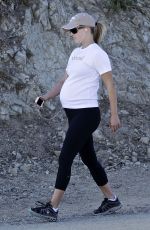 Pregnant ALI LARTER in Tights Out Hiking at Runyun Canyon 2909