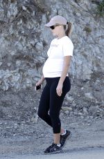 Pregnant ALI LARTER in Tights Out Hiking at Runyun Canyon 2909