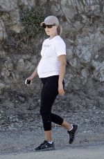 Pregnant ALI LARTER in Tights Out Hiking at Runyun Canyon 2909
