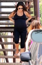 Pregnant MILLA KUNIS Leaves a Gym in Los Angeles