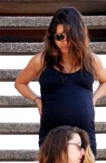 Pregnant MILLA KUNIS Leaves a Gym in Los Angeles