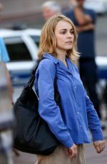 RACHEL MCADAMS on the Set of Spotlight in Boston