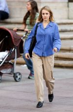 RACHEL MCADAMS on the Set of Spotlight in Boston