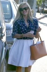 REESE WITHERSPOON in White Skirt Out and About in West Hollywood