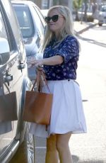 REESE WITHERSPOON in White Skirt Out and About in West Hollywood