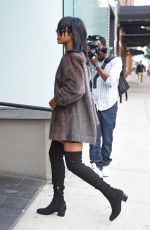RIHANNA Arrives at a Recording Studio in Chelsea