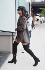 RIHANNA Arrives at a Recording Studio in Chelsea