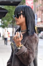 RIHANNA Arrives at a Recording Studio in Chelsea