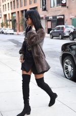 RIHANNA Arrives at a Recording Studio in Chelsea