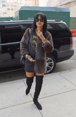 RIHANNA Arrives at a Recording Studio in Chelsea