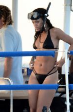 RIHANNA in Bikini at a Boat in Barbados