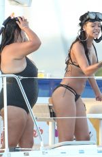 RIHANNA in Bikini at a Boat in Barbados