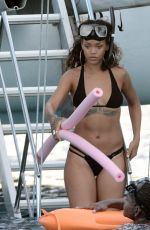 RIHANNA in Bikini at a Boat in Barbados