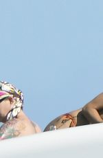 RIHANNA in Bikini at a Boat in Ponza