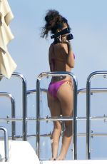 RIHANNA in Bikini at a Boat in Ponza