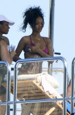RIHANNA in Bikini at a Boat in Ponza