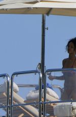 RIHANNA in Bikini at a Boat in Ponza