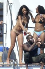 RIHANNA in Bikini at a Yacht in Italy