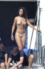 RIHANNA in Bikini at a Yacht in Italy