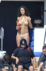 RIHANNA in Bikini at a Yacht in Italy